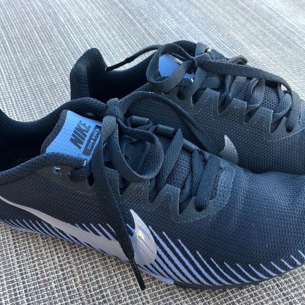 Nike Zoom Rival Track Running Shoes / Cletes; Size 2, Black with extra spikes.